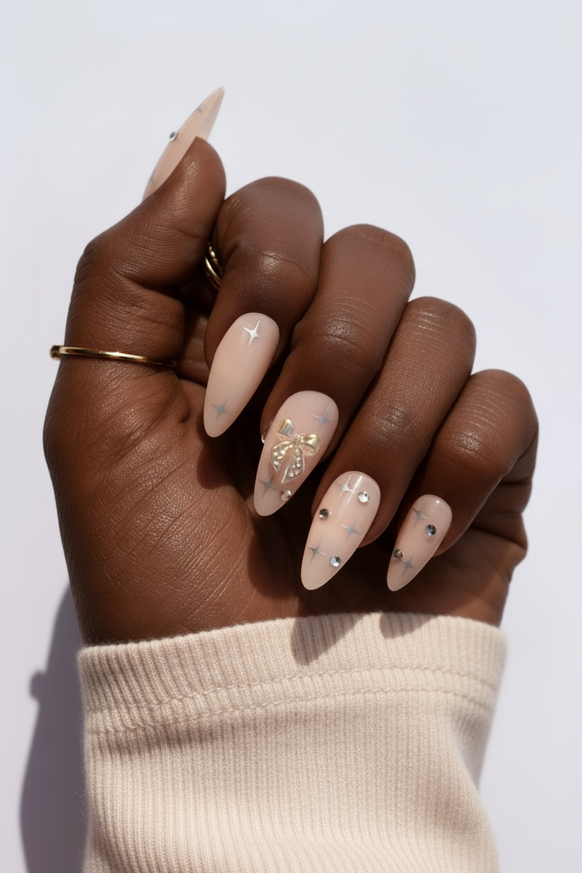 Hand with cream/nude sleeve