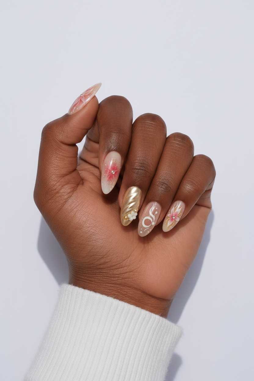 Press-On Nails - Black Woman's Hand